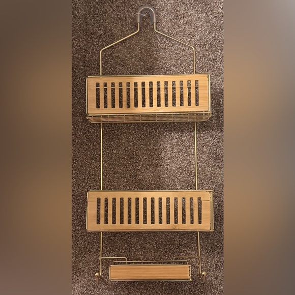 Other - Gold Bamboo Bathroom Hanging Organizer